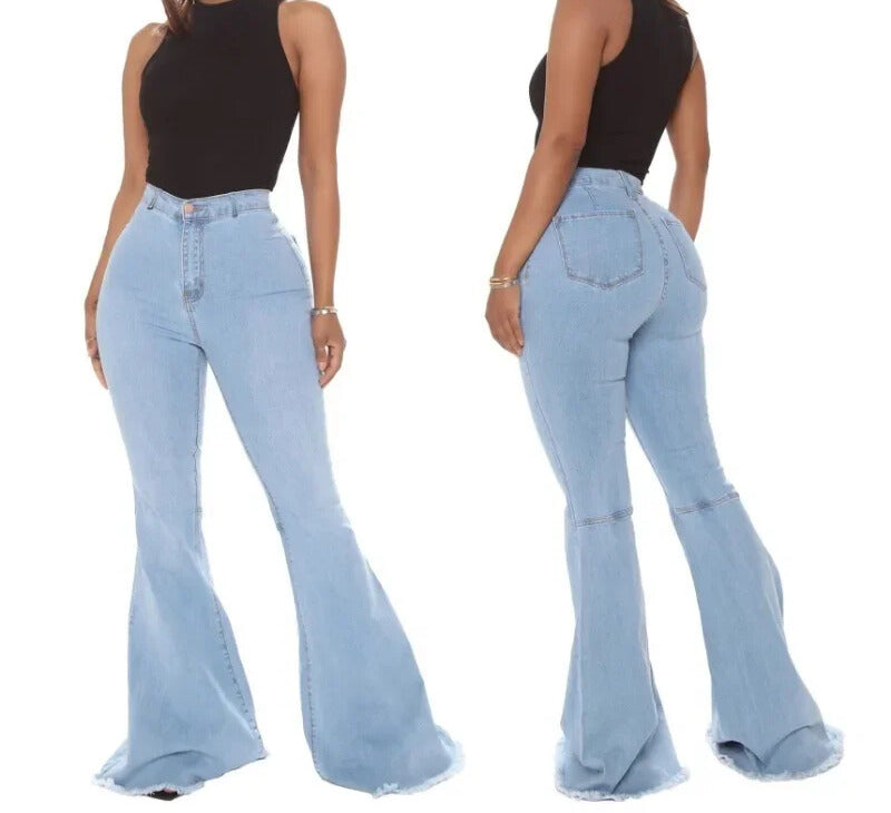 Women’s Slim High Waist Stretch Flare Jeans – Comfortable Skinny Fit Denim Pants - Jeans