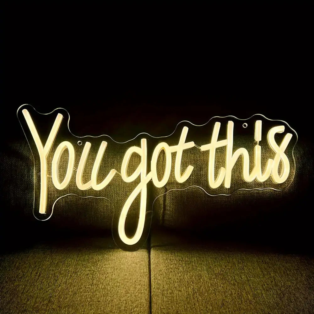 You Got This Warm White LED Neon Sign - USB Powered Wall Art for Bedroom & Living Room Decor Ideal Gift for Weddings